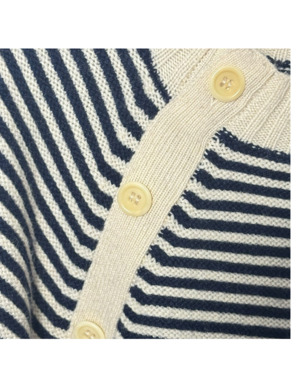 2X J. Crew Crewneck Shoulder button Tippi sweater Nautical Stripes Navy & Cream - Picture 4 of 11